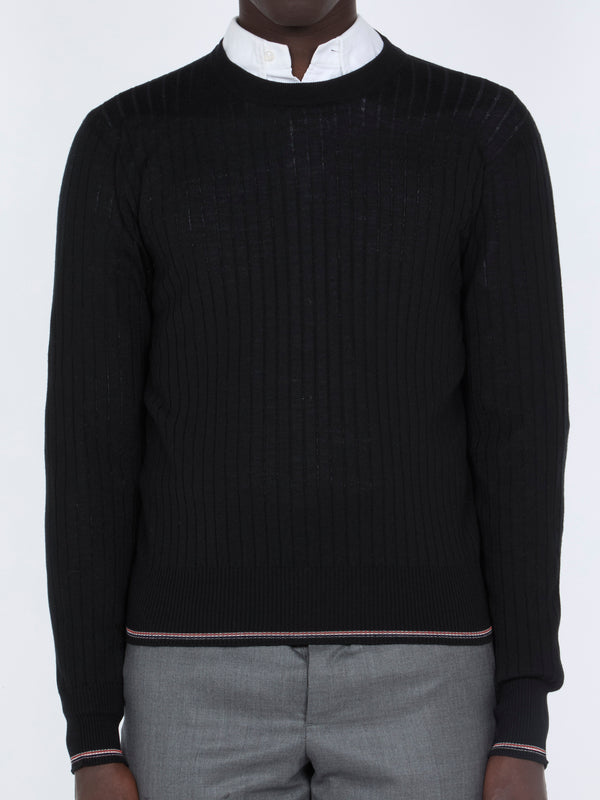 Thom Browne Merino wool sweater in black