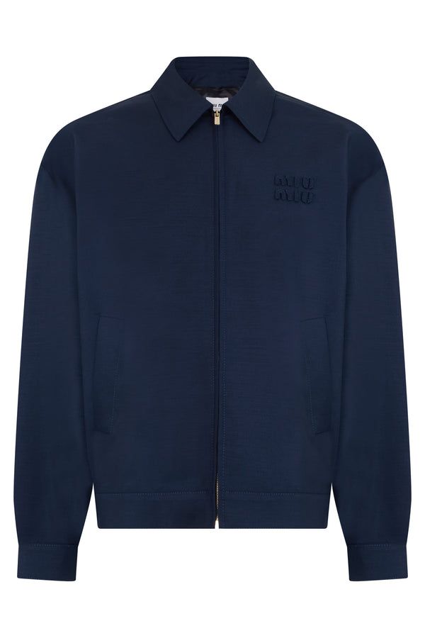 Mohair Blend Jacket Navy Virgin Wool