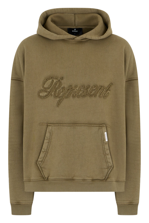 Hooded Sweatshirt Khaki Cotton Jumpers