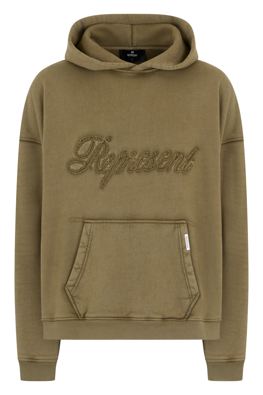 Hooded Sweatshirt Khaki Cotton Jumpers
