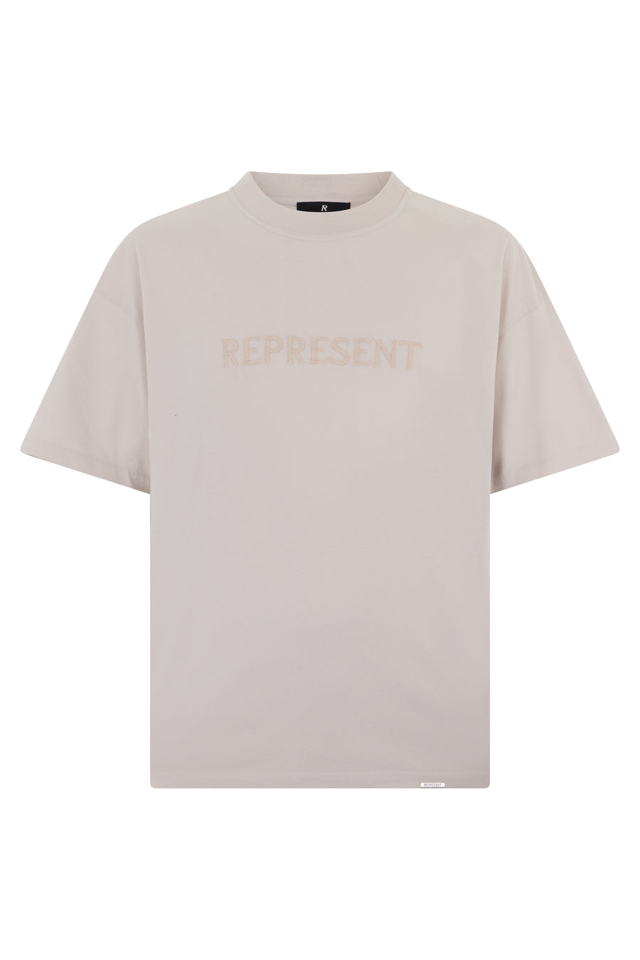 T-Shirt With Embroidered Logo — Ecru Cotton T-shirts
