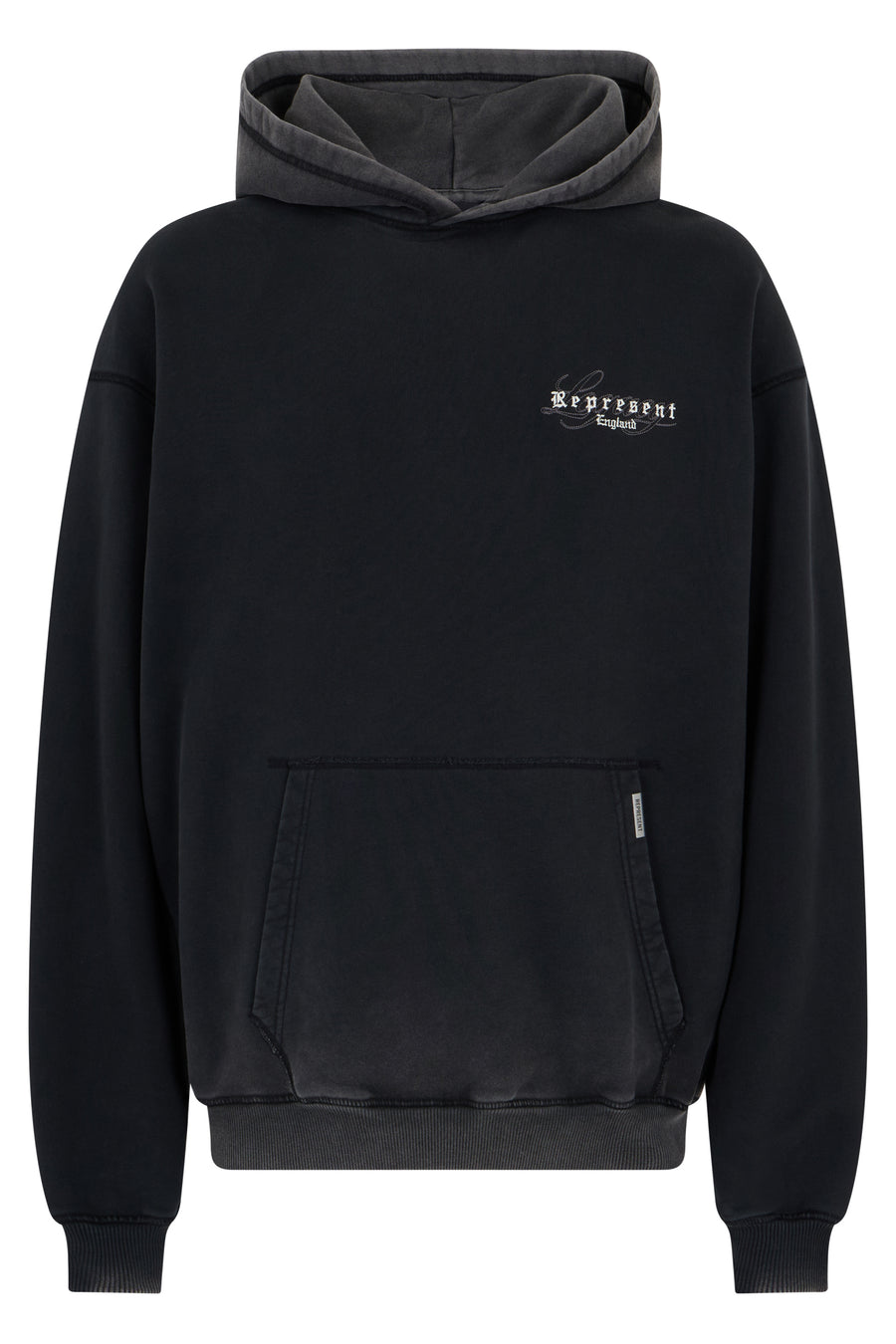Hoodie With Embroidered Logo, Grey Cotton Jumpers