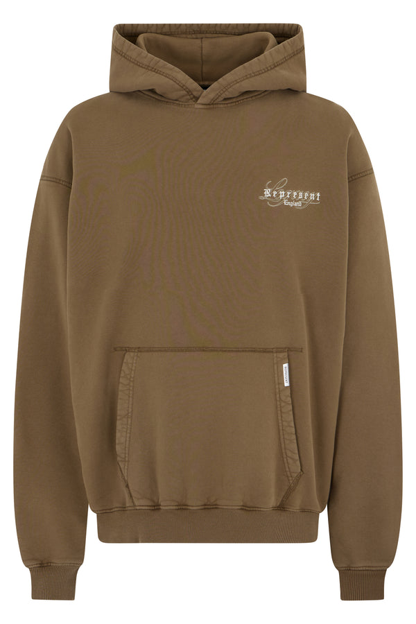 Hoodie Embroidered Logo Brown Cotton Jumpers
