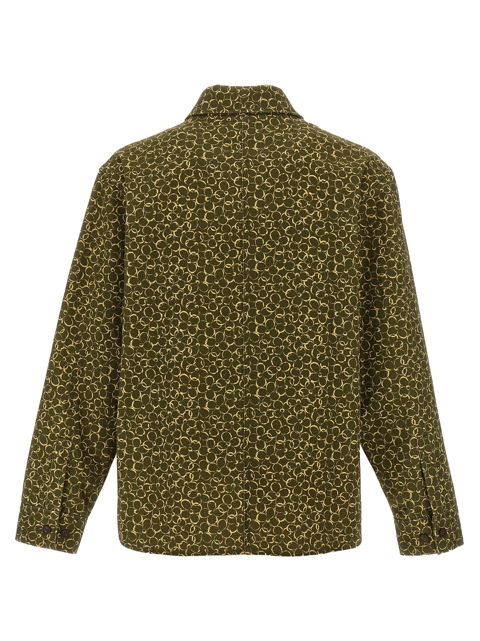 Floral print overshirt Green Cotton Shirt, Blouse
