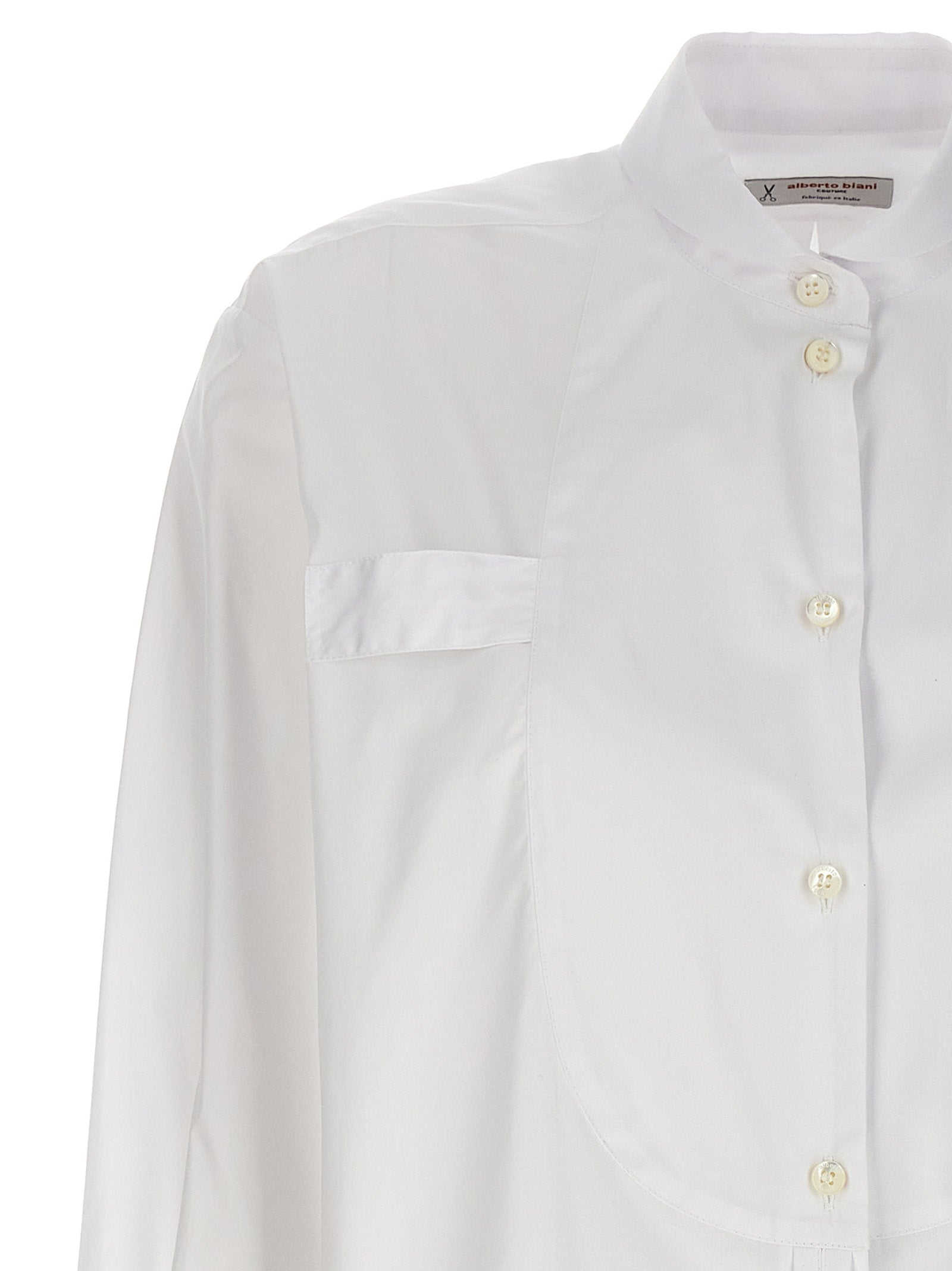 Long plastron tuxedo shirt White Cotton Shirt, Blouse