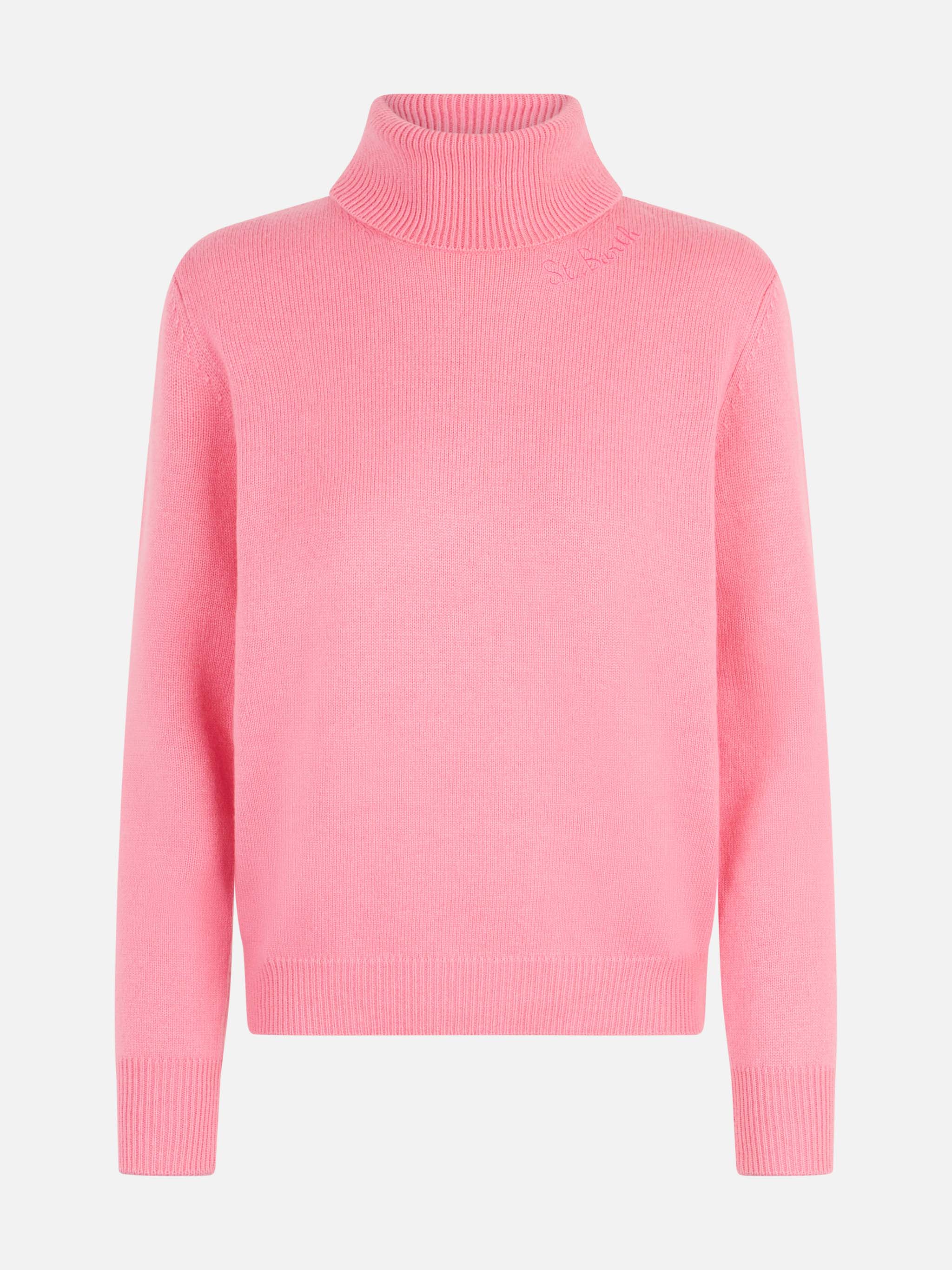 Pink Turtleneck Moody Blended Cashmere