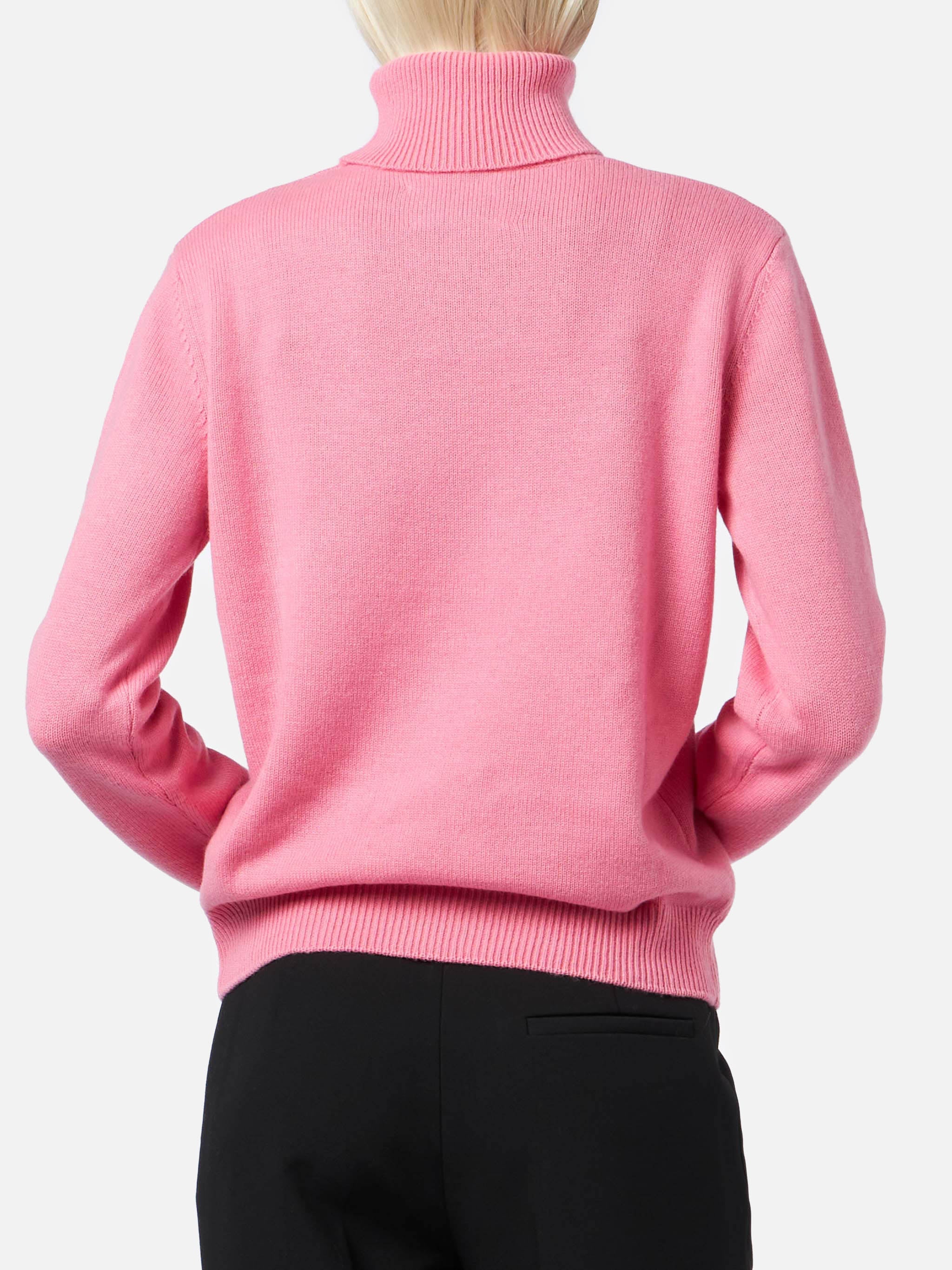 Pink Turtleneck Moody Blended Cashmere