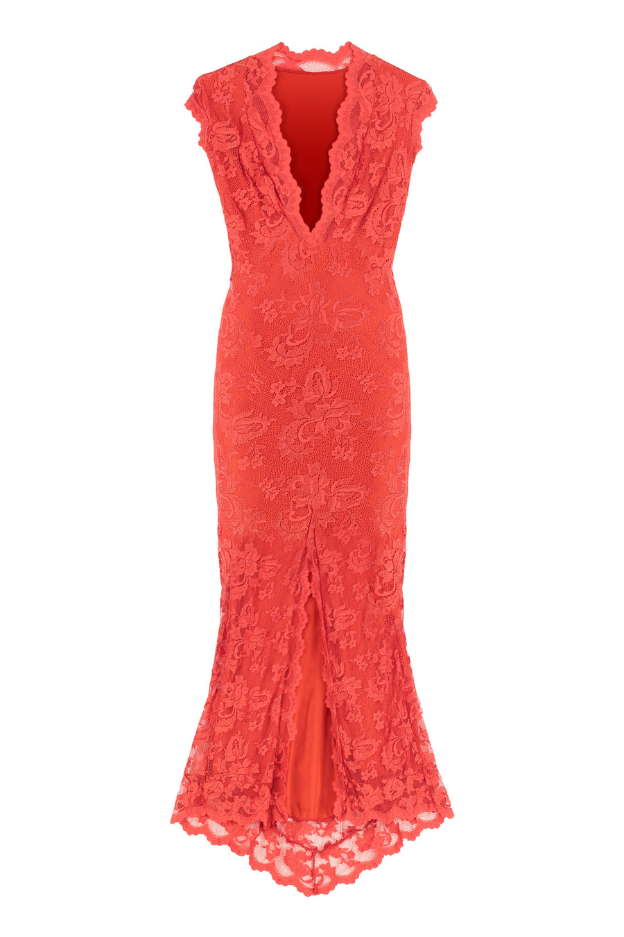 Strapless Red Lace Dress Polyamide