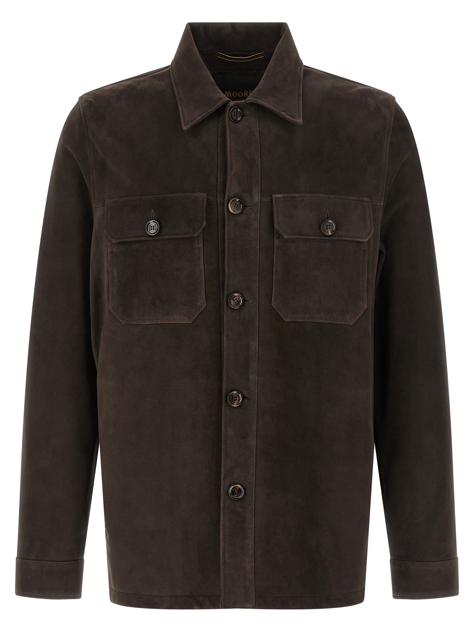 Klaus overshirt Brown Lamb Leather (ovis Aries) Down Jacket, Parka, Casual Jackets