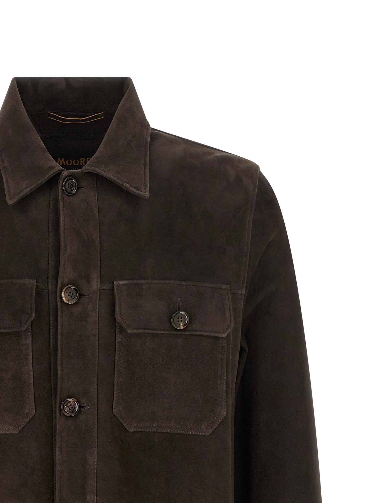 Klaus overshirt Brown Lamb Leather (ovis Aries) Down Jacket, Parka, Casual Jackets