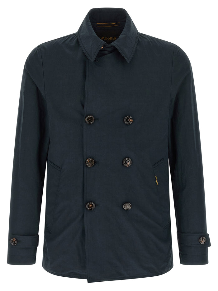 Scap-Arqua-Wfc trench coat Blue Cotton Coats
