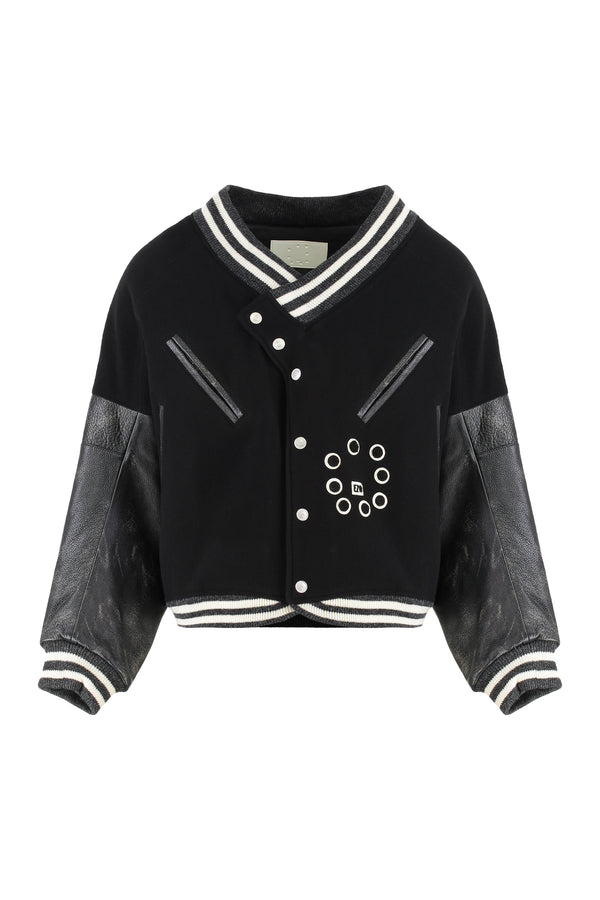 Black Cotton Bomber Jacket