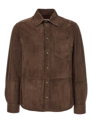 Brunello Cucinelli Suede Overshirt — Brown