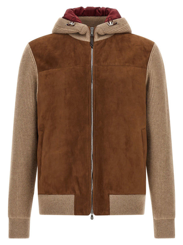 Brunello Cucinelli Suede And Cashmere Bomber Jacket