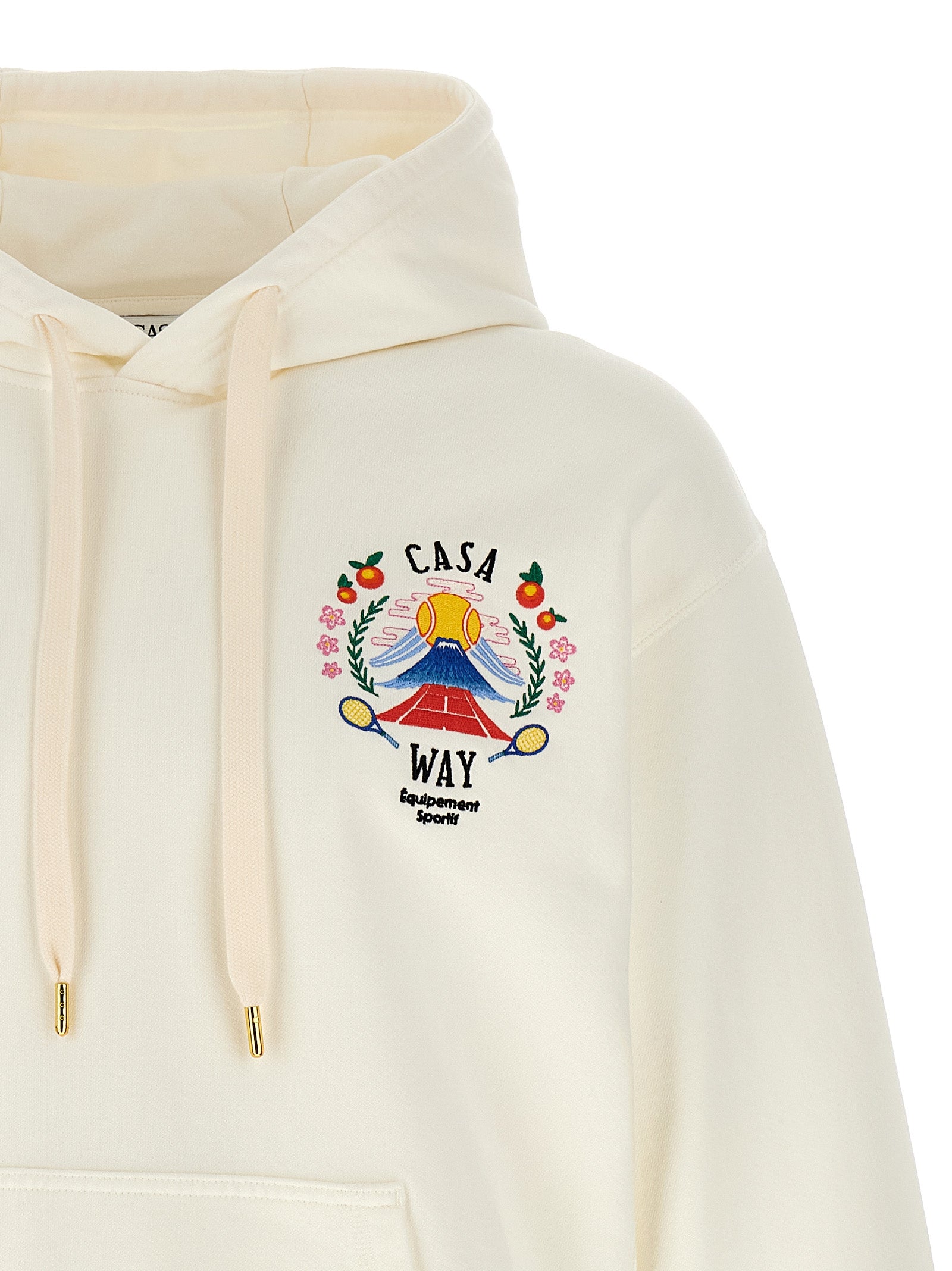 Casa Way Mountain hoodie White Cotton Sweatshirt