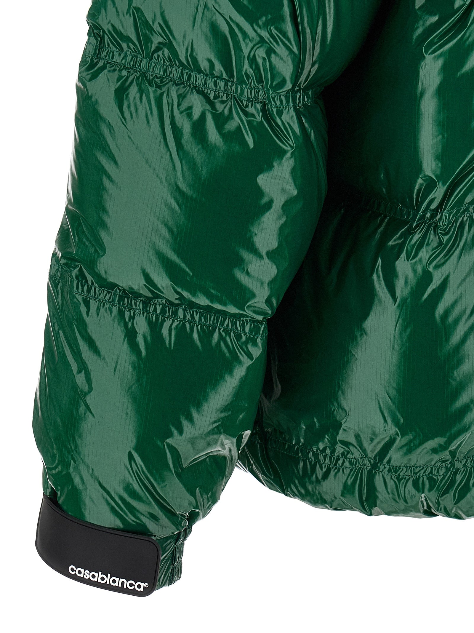 Nylon Puffer down jacket Green Polyamide Jacket, Parka, Casual