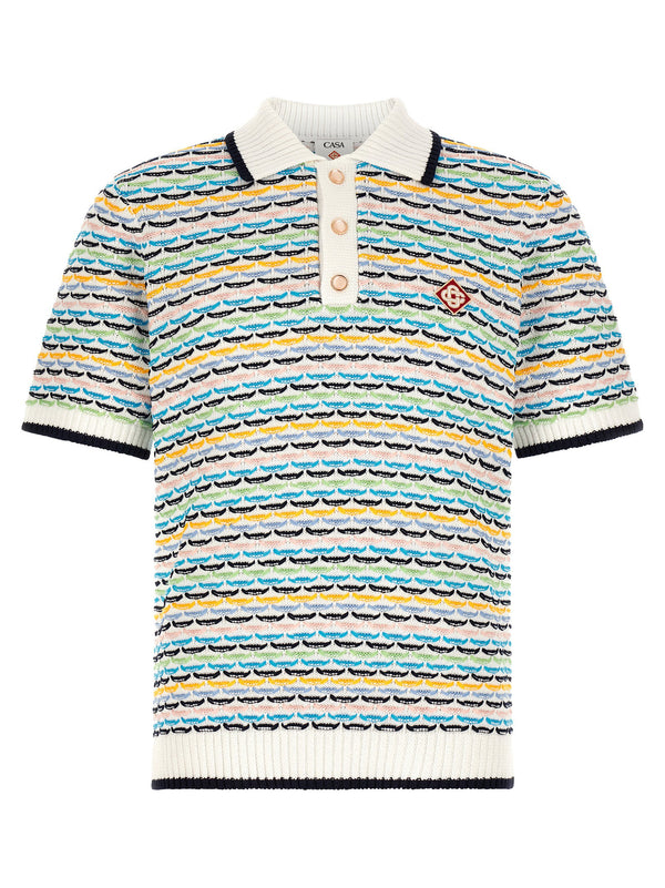 Casablanca Tuck Stitch Polo Shirt — Multicolor