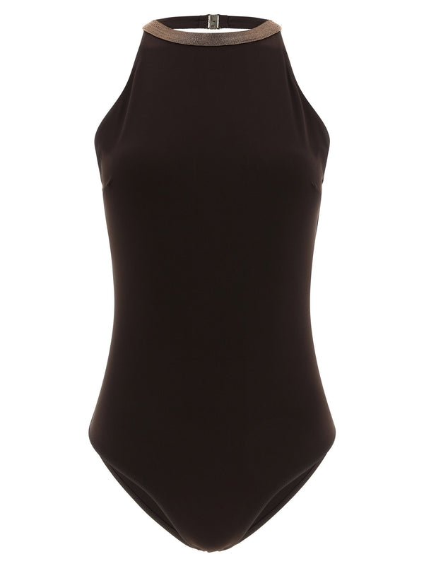 Brunello Cucinelli Precious Collar One-piece Swimsuit