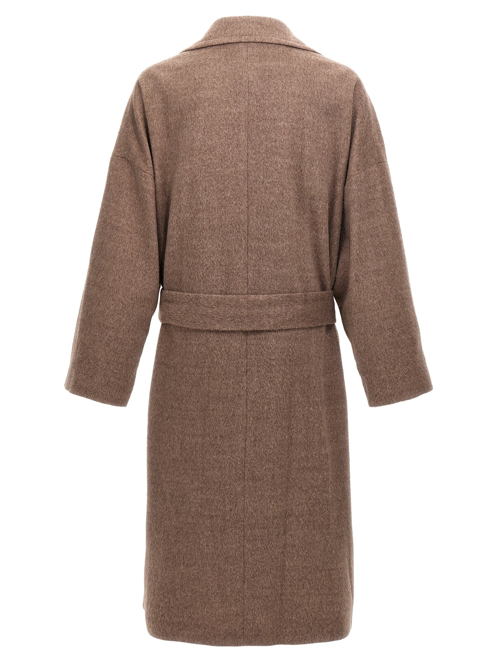 Single-breasted wool coat Beige Coats, Trench
