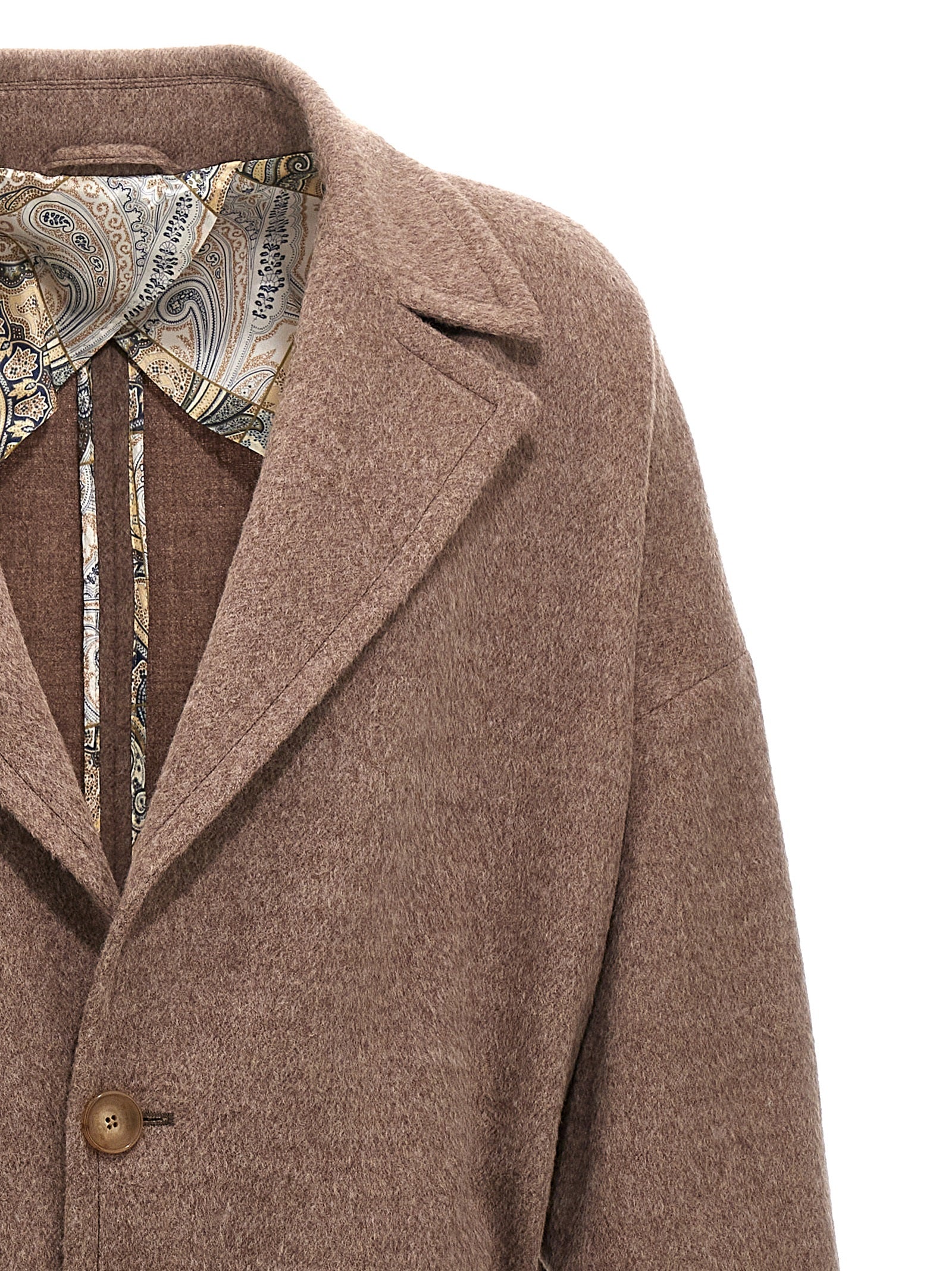 Single-breasted wool coat Beige Coats, Trench