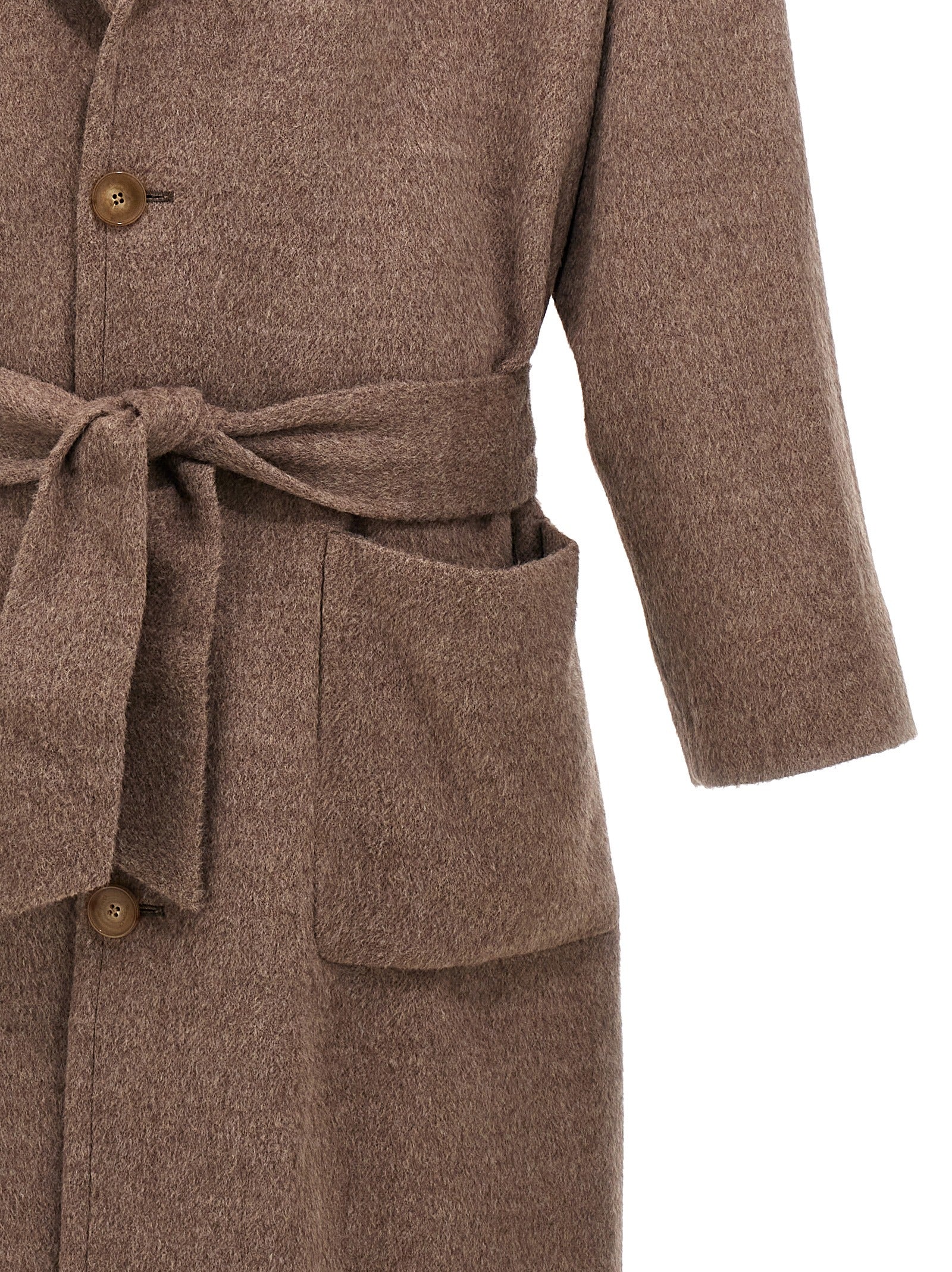 Single-breasted wool coat Beige Coats, Trench