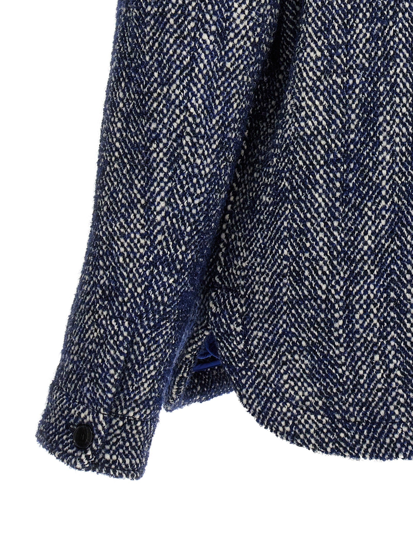 Chevron wool jacket Blue Down Jacket, Parka, Casual