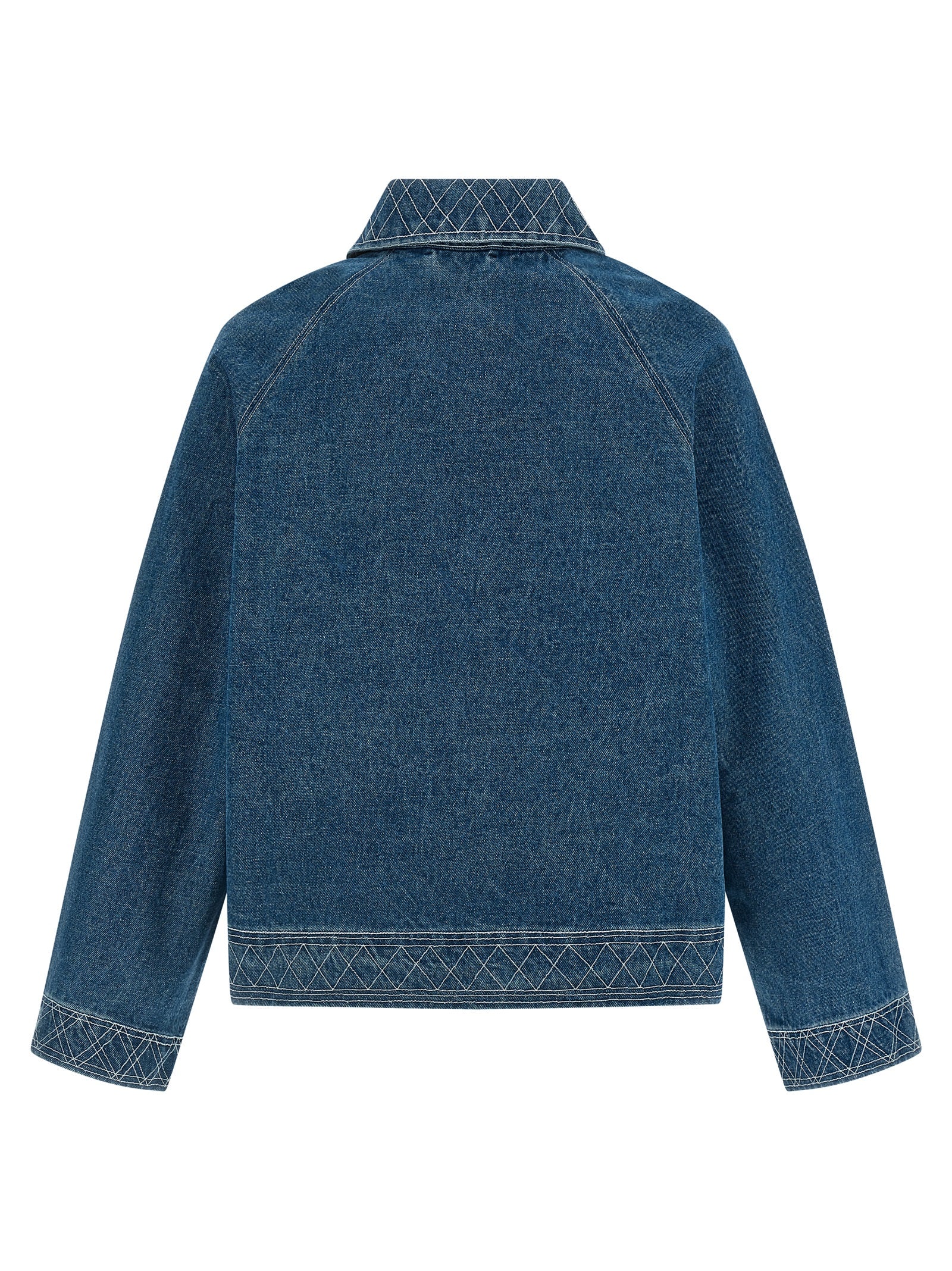 Embroidery denim jacket Blue Cotton Down Jacket, Parka, Casual