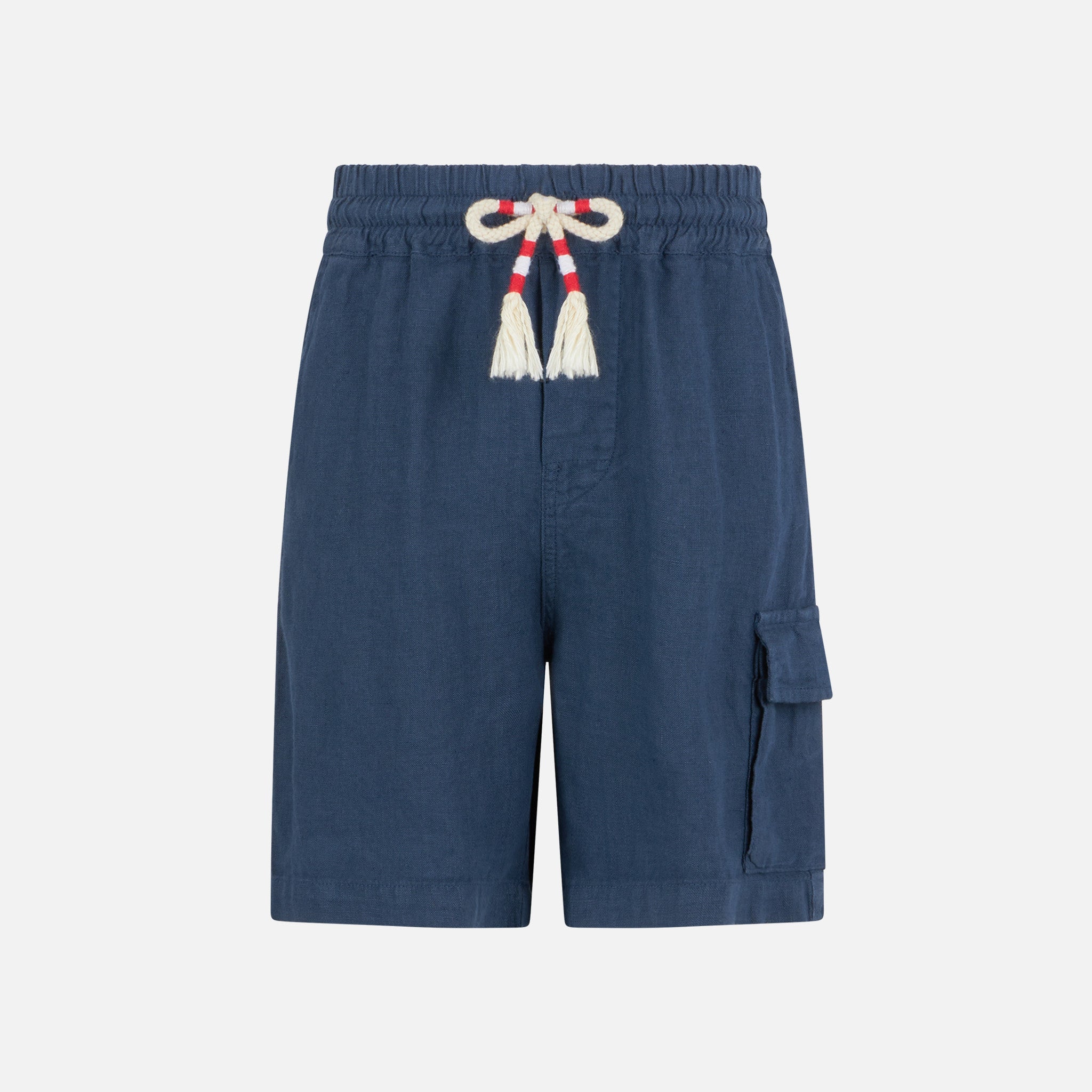 Boy Blue Navy Linen Bermuda Shorts Pant