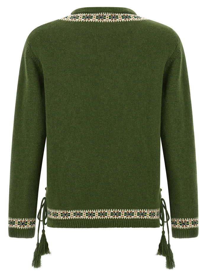 Moritz sweater Green Virgin Wool Sweater, Cardigans
