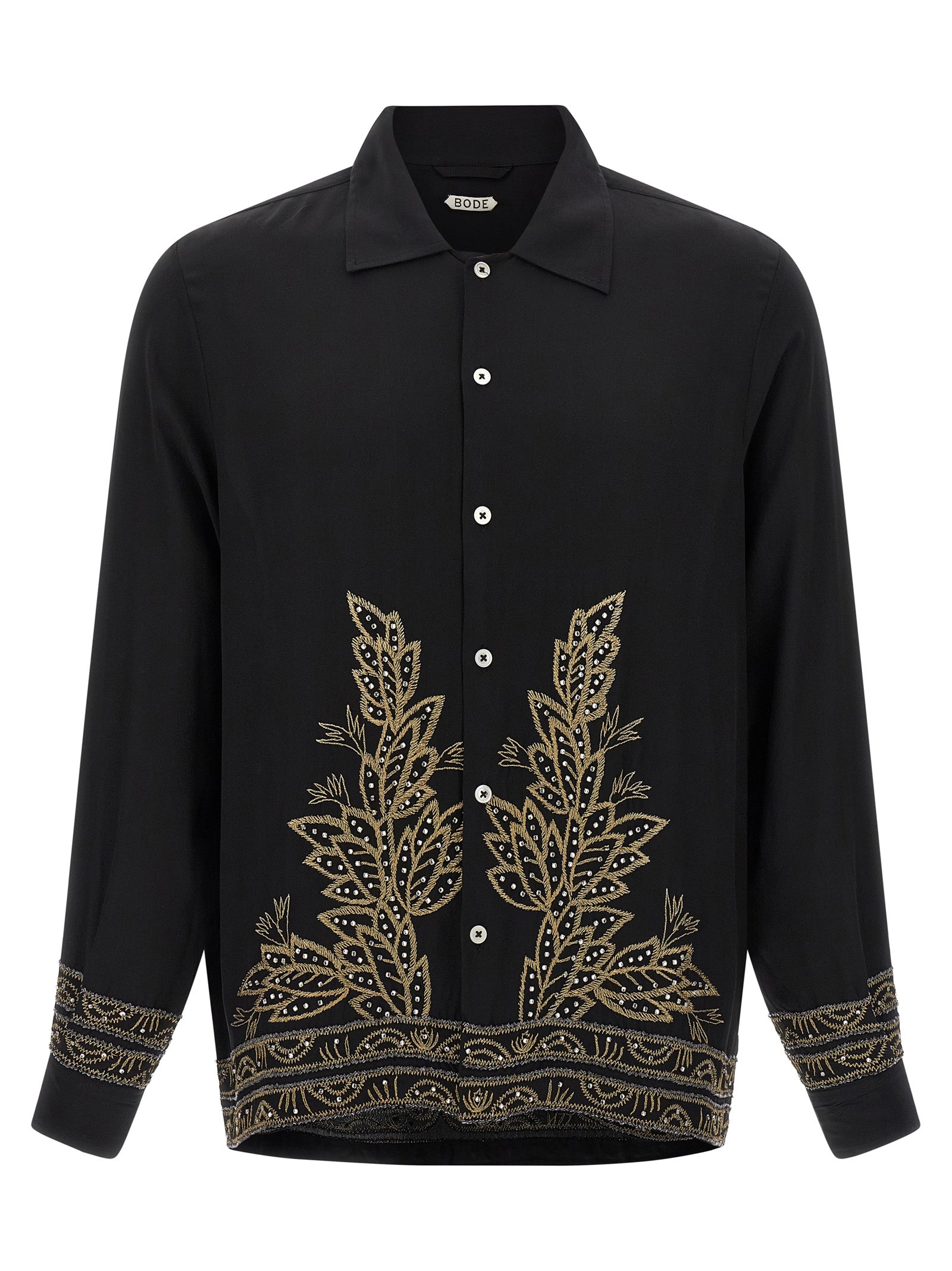 Beaded Epoque shirt Black Silk Shirt, Blouse