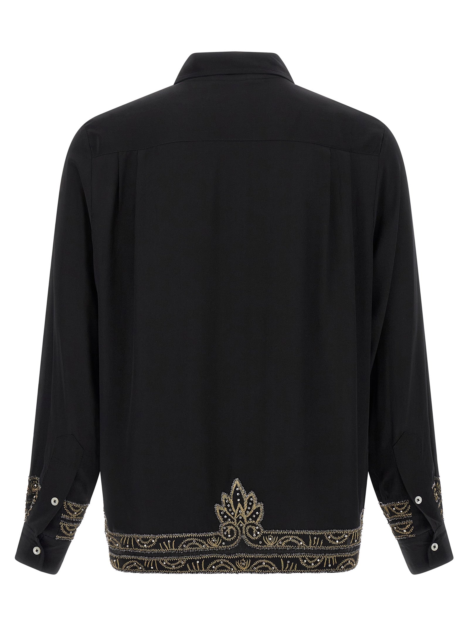Beaded Epoque shirt Black Silk Shirt, Blouse