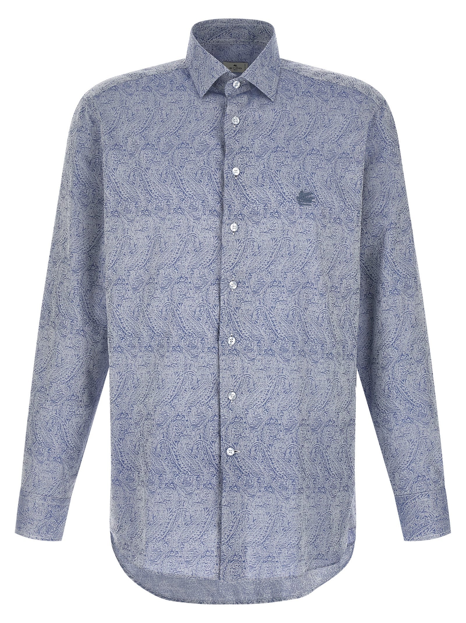 Paisley Shirt Blue Cotton Shirt, Blouse