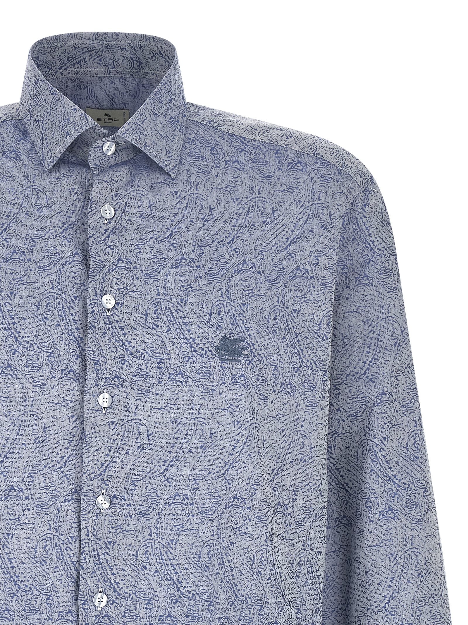 Paisley Shirt Blue Cotton Shirt, Blouse
