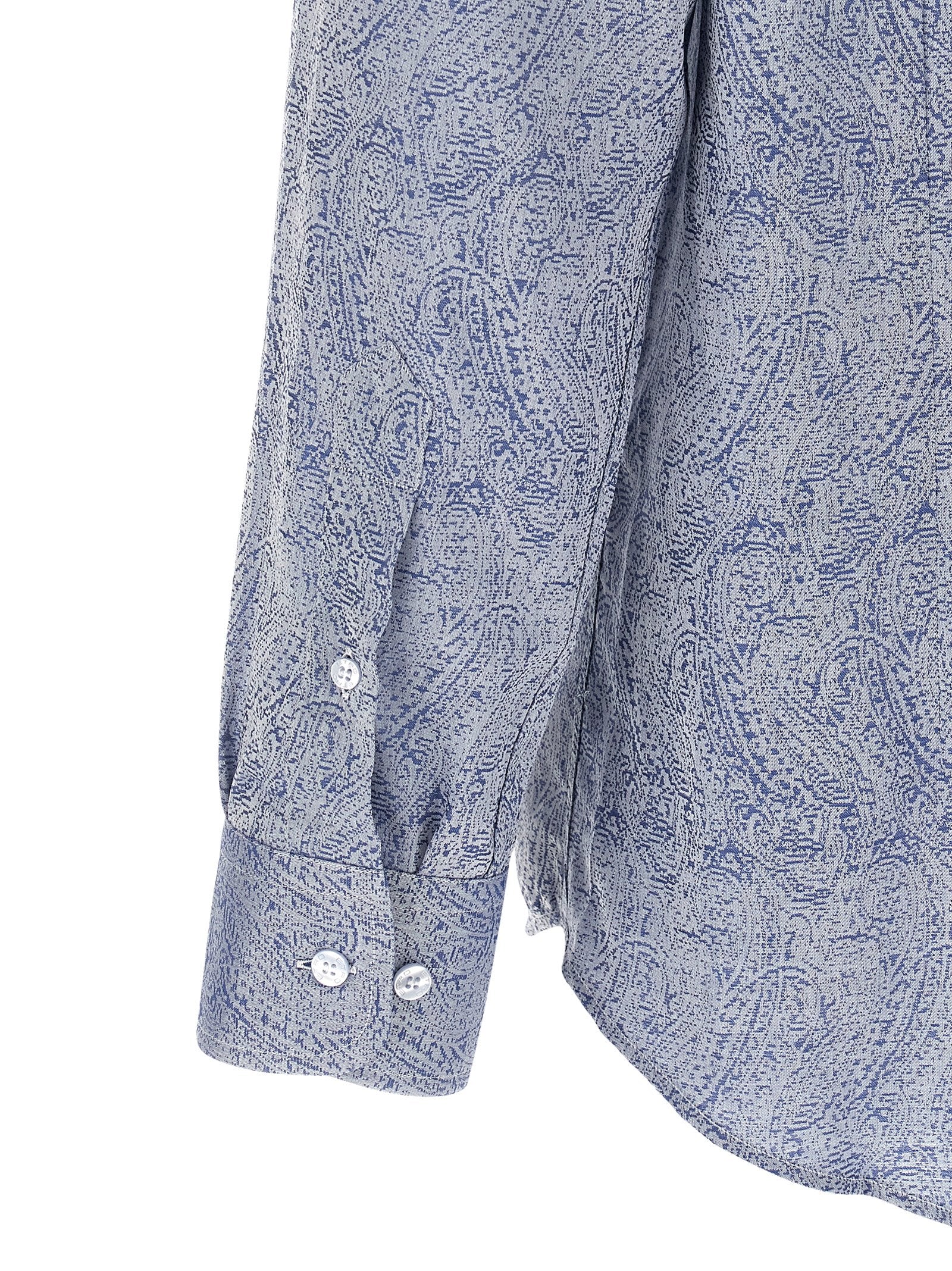 Paisley Shirt Blue Cotton Shirt, Blouse