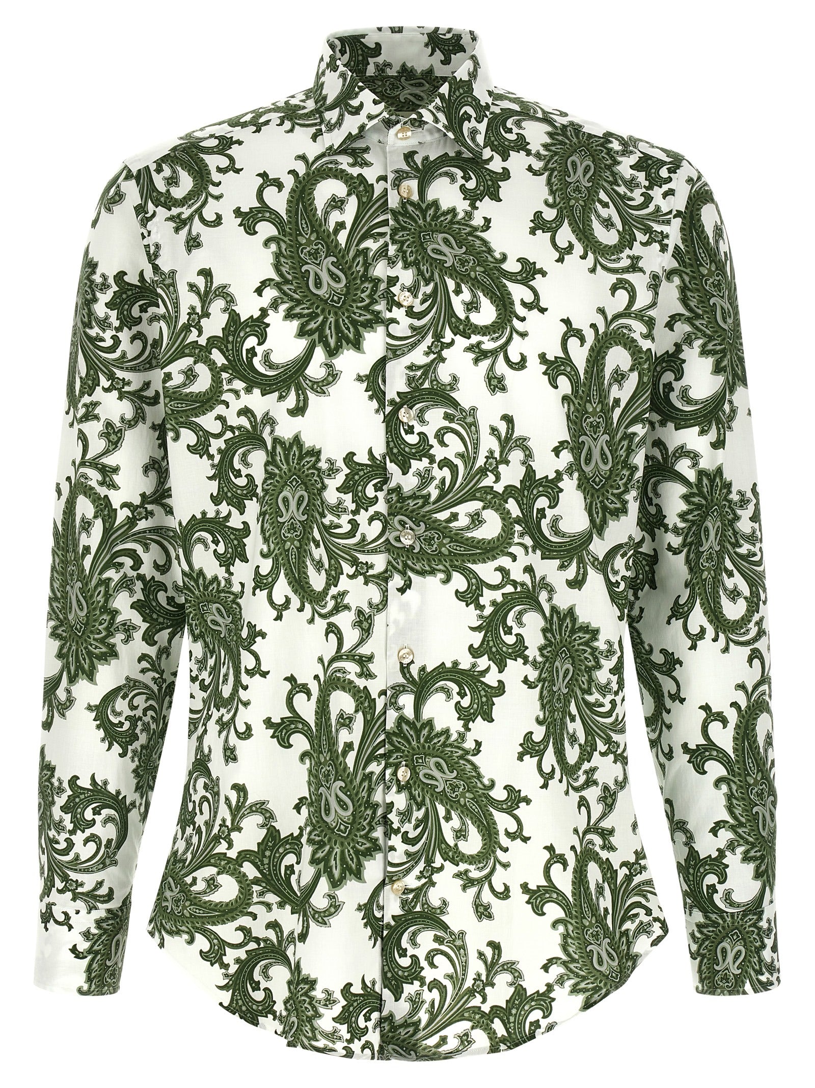 Paisley Ramage Shirt Green Cotton Shirt, Blouse