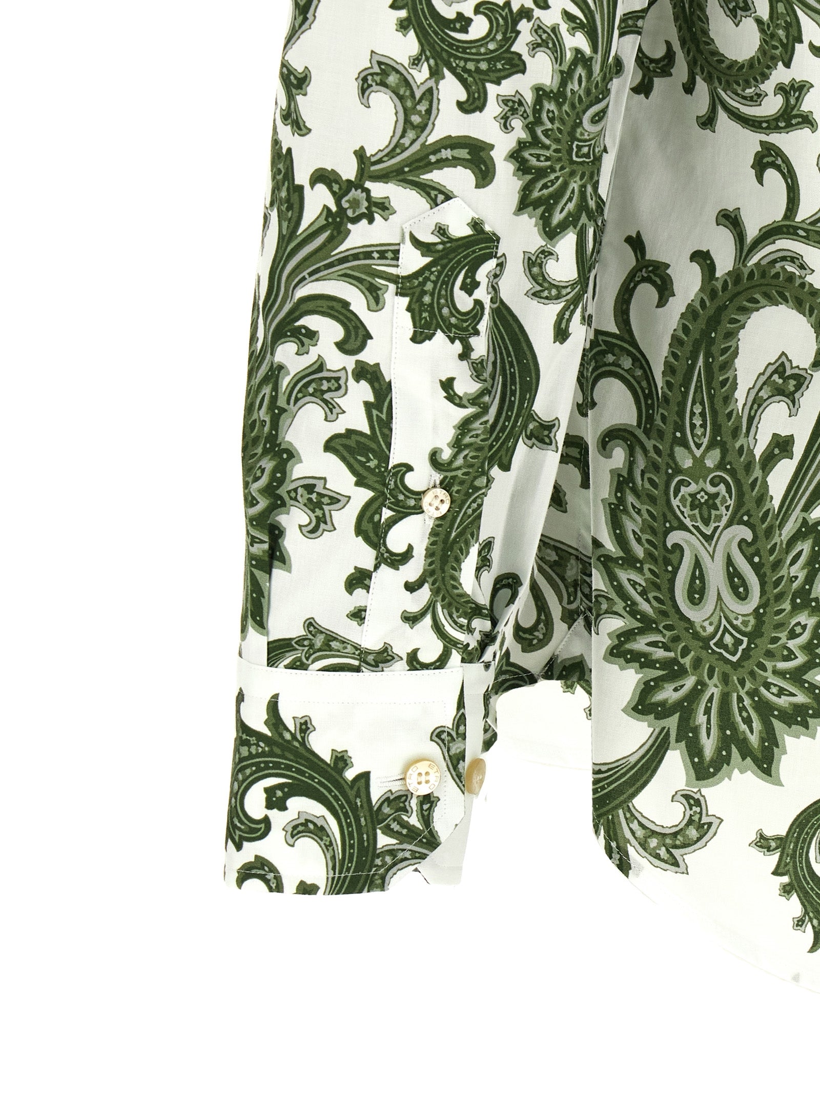 Paisley Ramage Shirt Green Cotton Shirt, Blouse