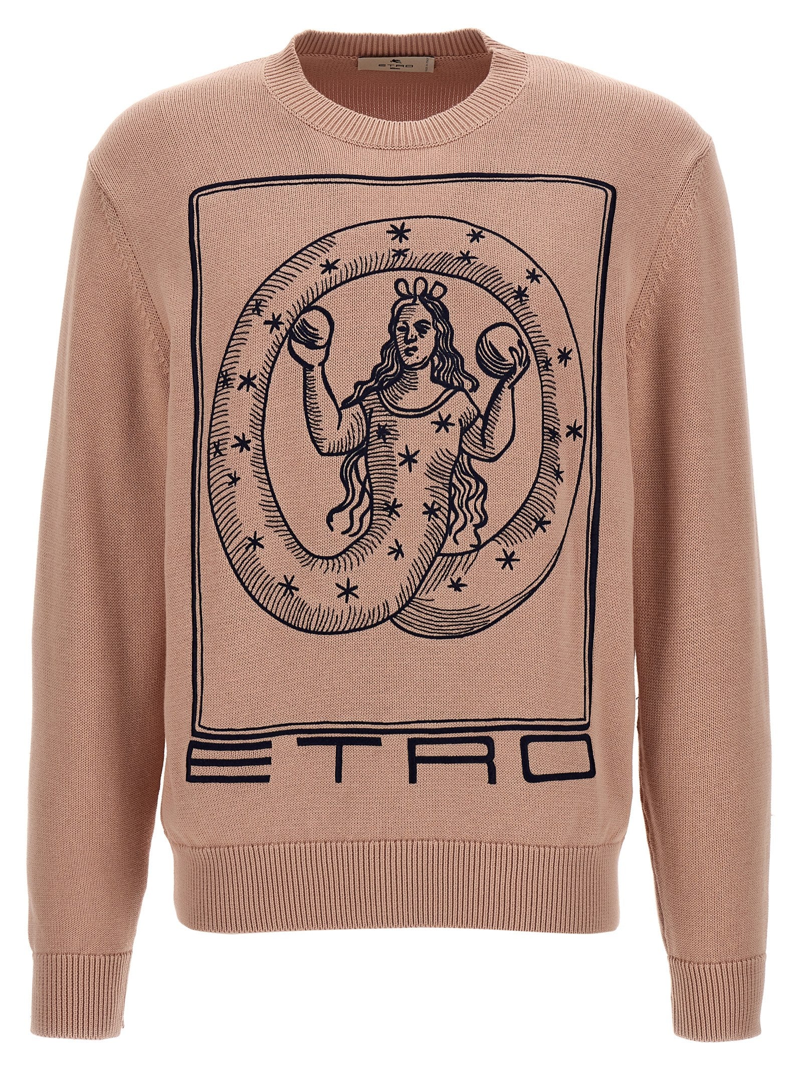 Logo embroidery sweater Pink Cotton Sweater, Cardigans