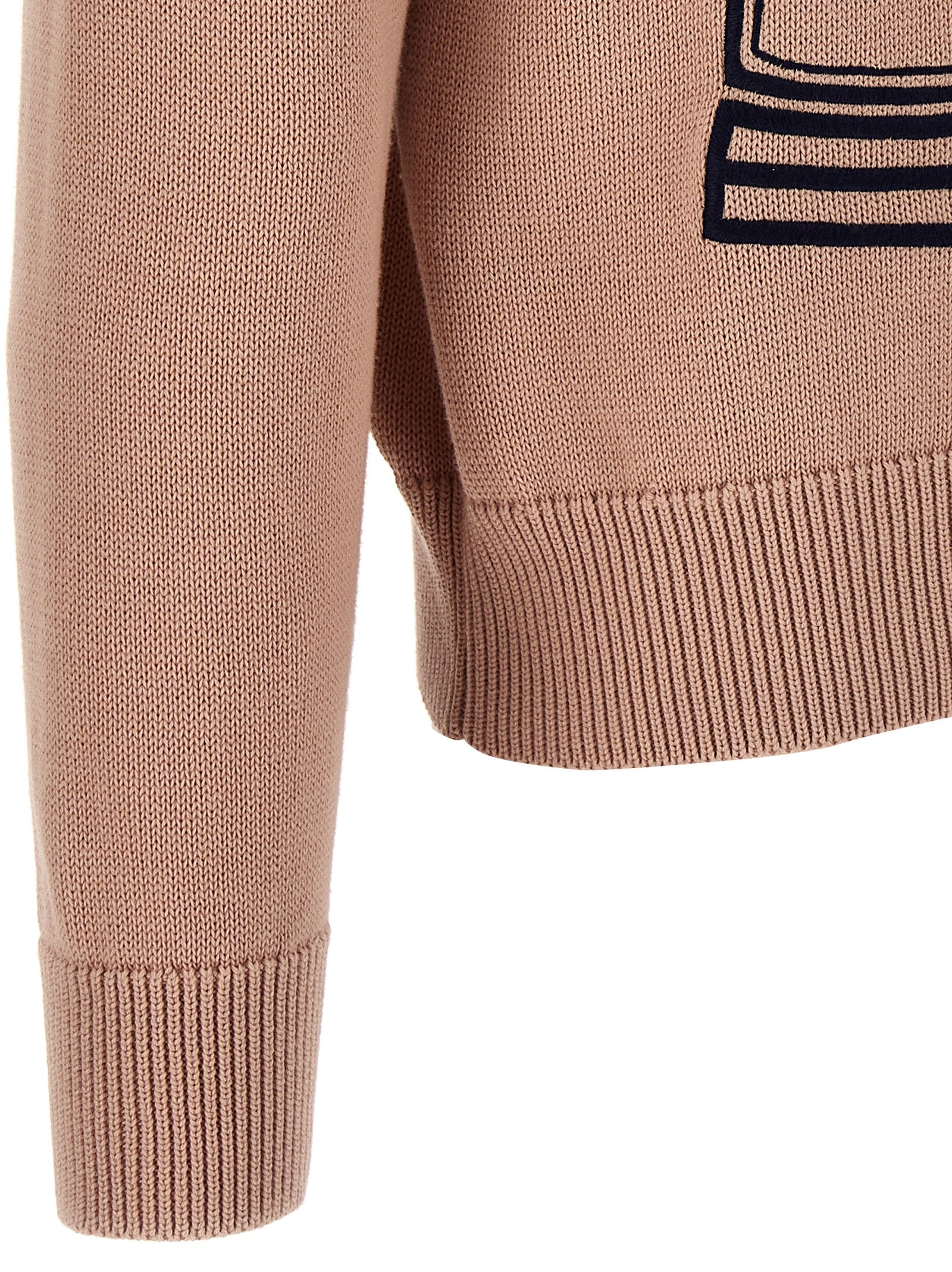 Logo embroidery sweater Pink Cotton Sweater, Cardigans
