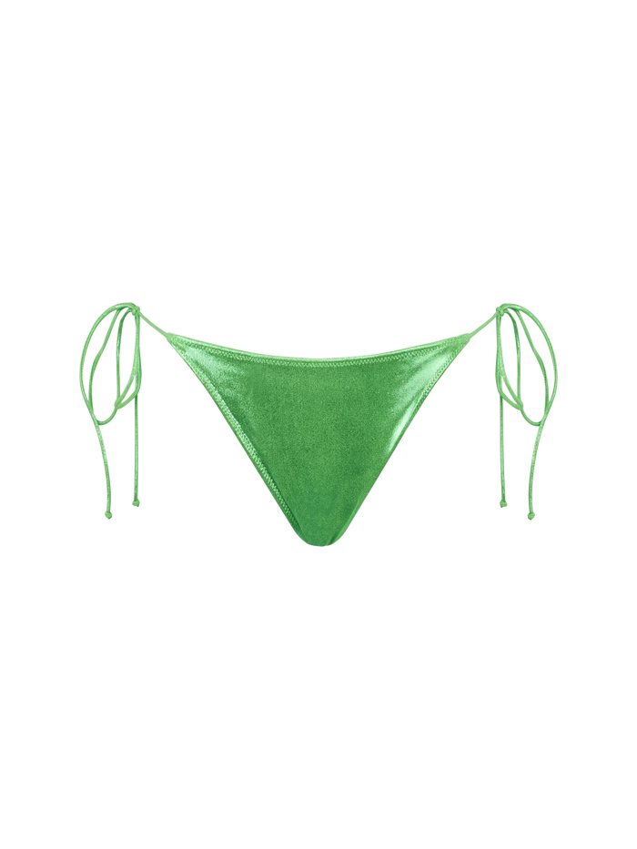 Marielle Green Laminated Swim Briefs Bottom