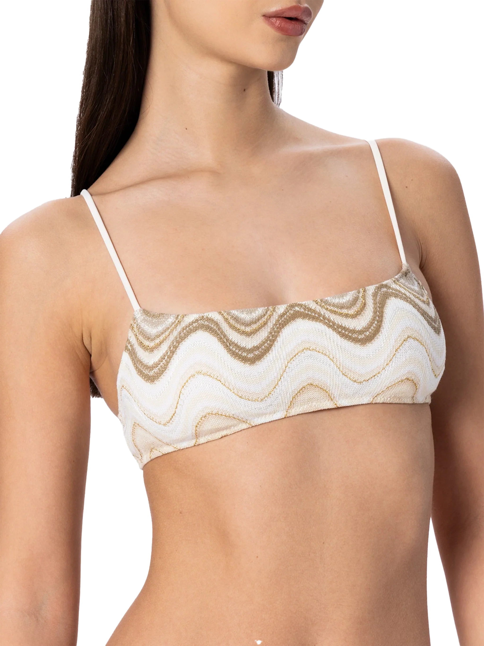 Sadie Raschel Bralette Bikini Top Beige