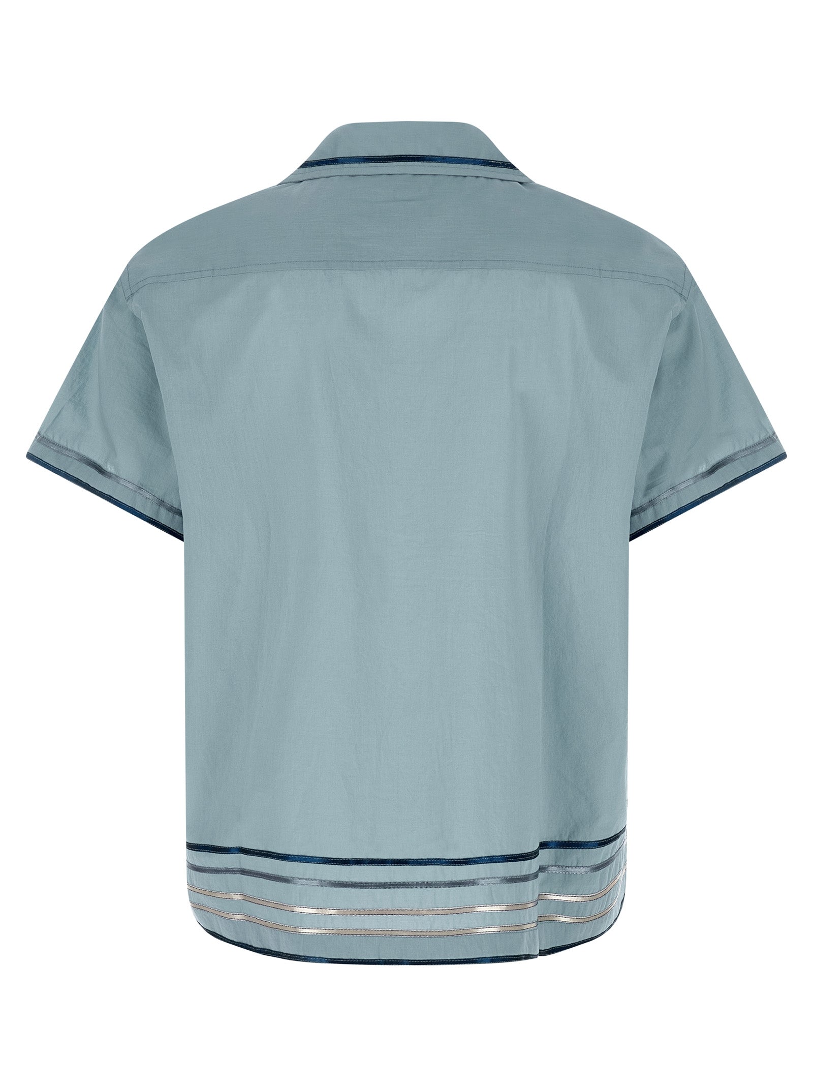 Ribbon Plaid shirt Light Blue Cotton Shirt, Blouse