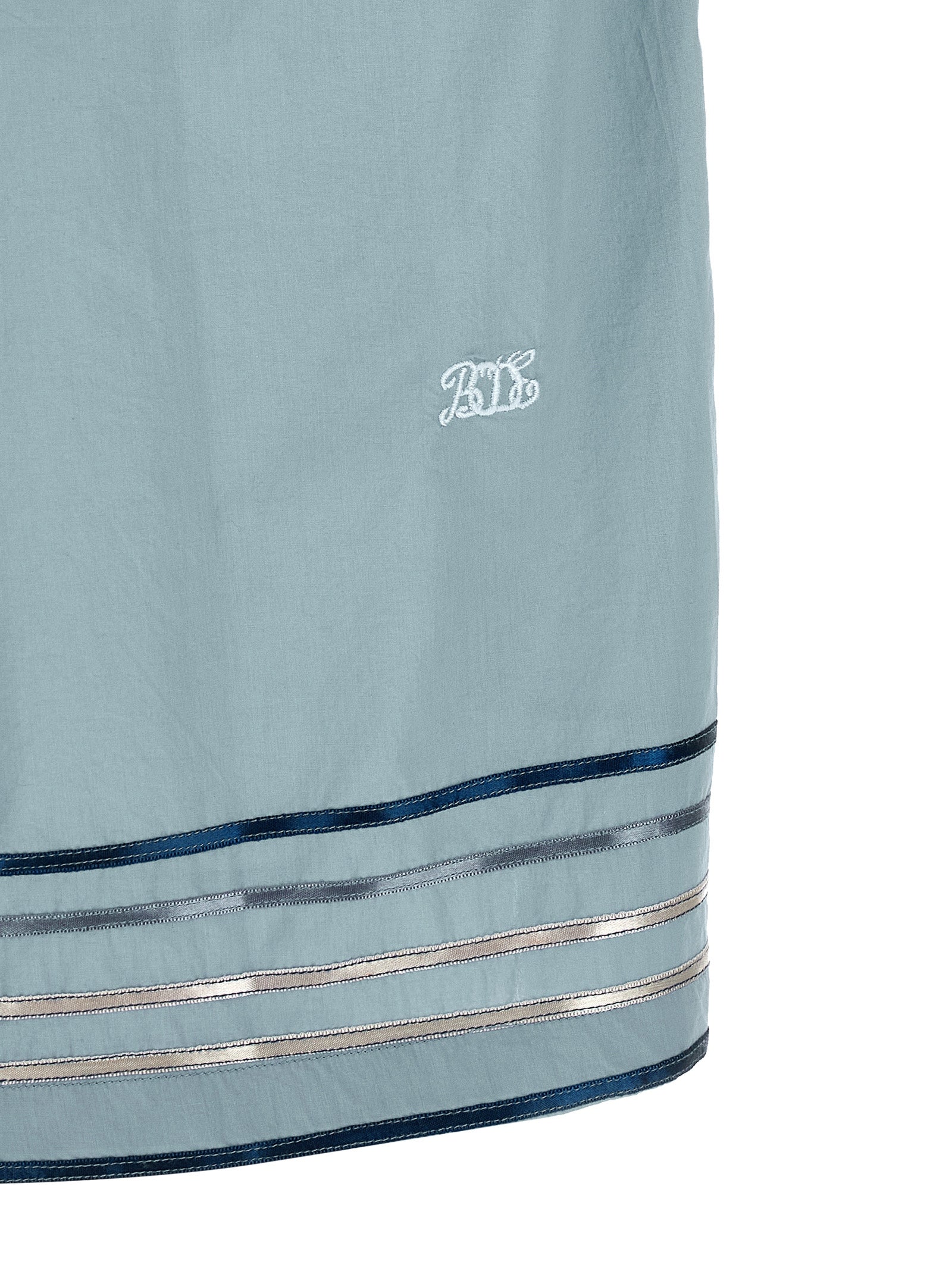 Ribbon Plaid shirt Light Blue Cotton Shirt, Blouse