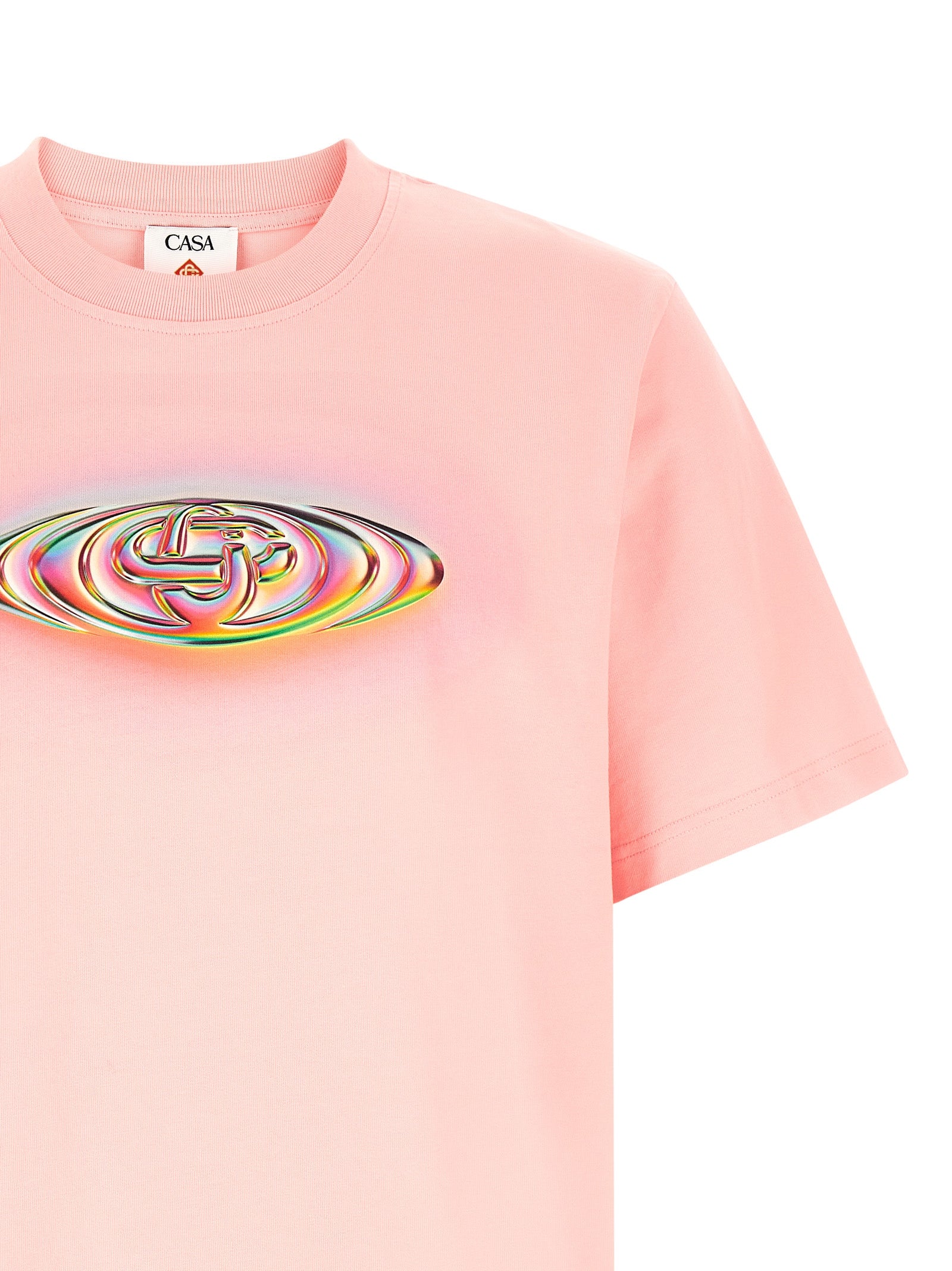 Martin Naumann Glass Logo T-Shirt Pink Organic Cotton
