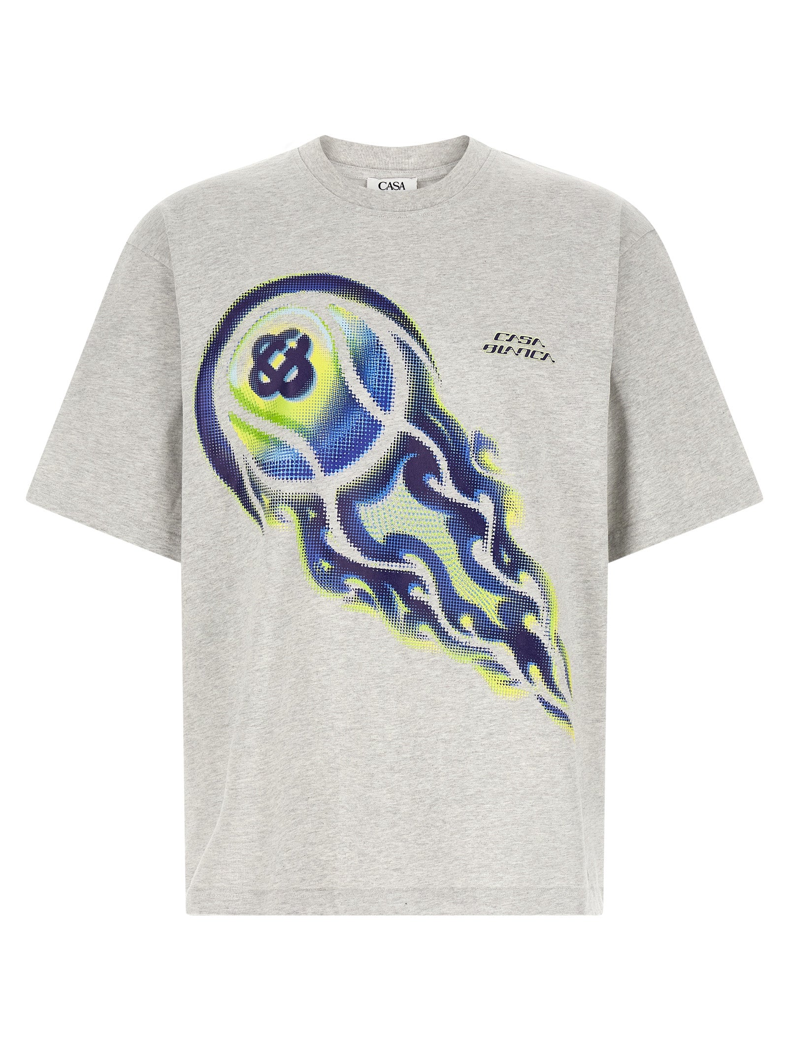 Flaming Tennis Ball T-shirt Gray Organic Cotton