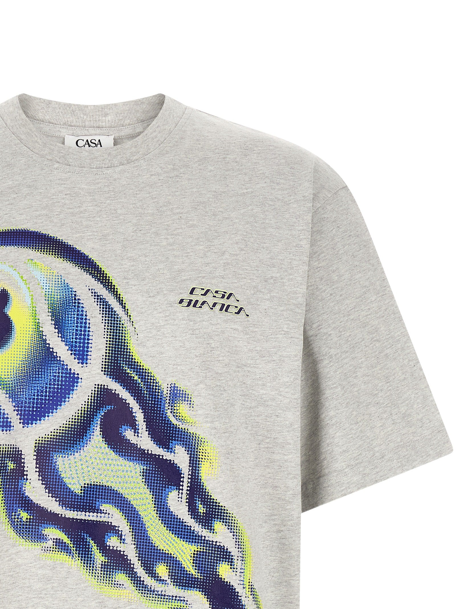 Flaming Tennis Ball T-shirt Gray Organic Cotton