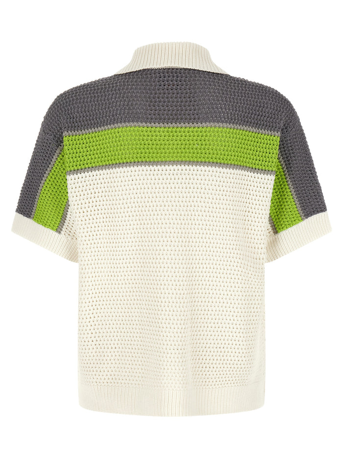 Stripe Crochet shirt Multicolor Cotton Shirt, Blouse