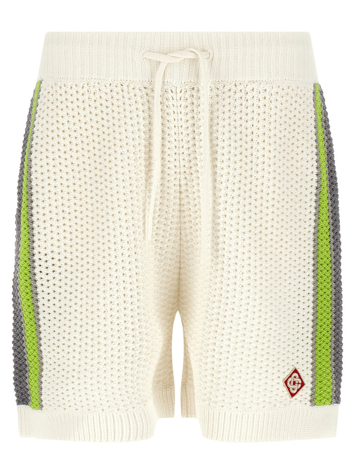 Stripe Crochet bermuda shorts Multicolor Cotton Bermuda