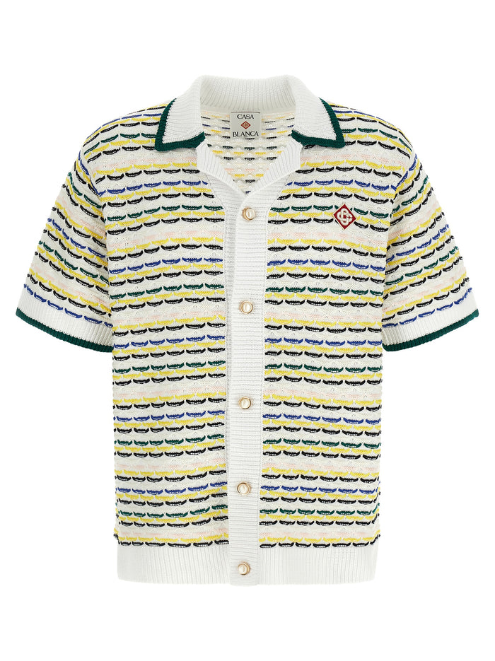 Tuck Stitch Short Sleeve shirt Multicolor Cotton Shirt, Blouse