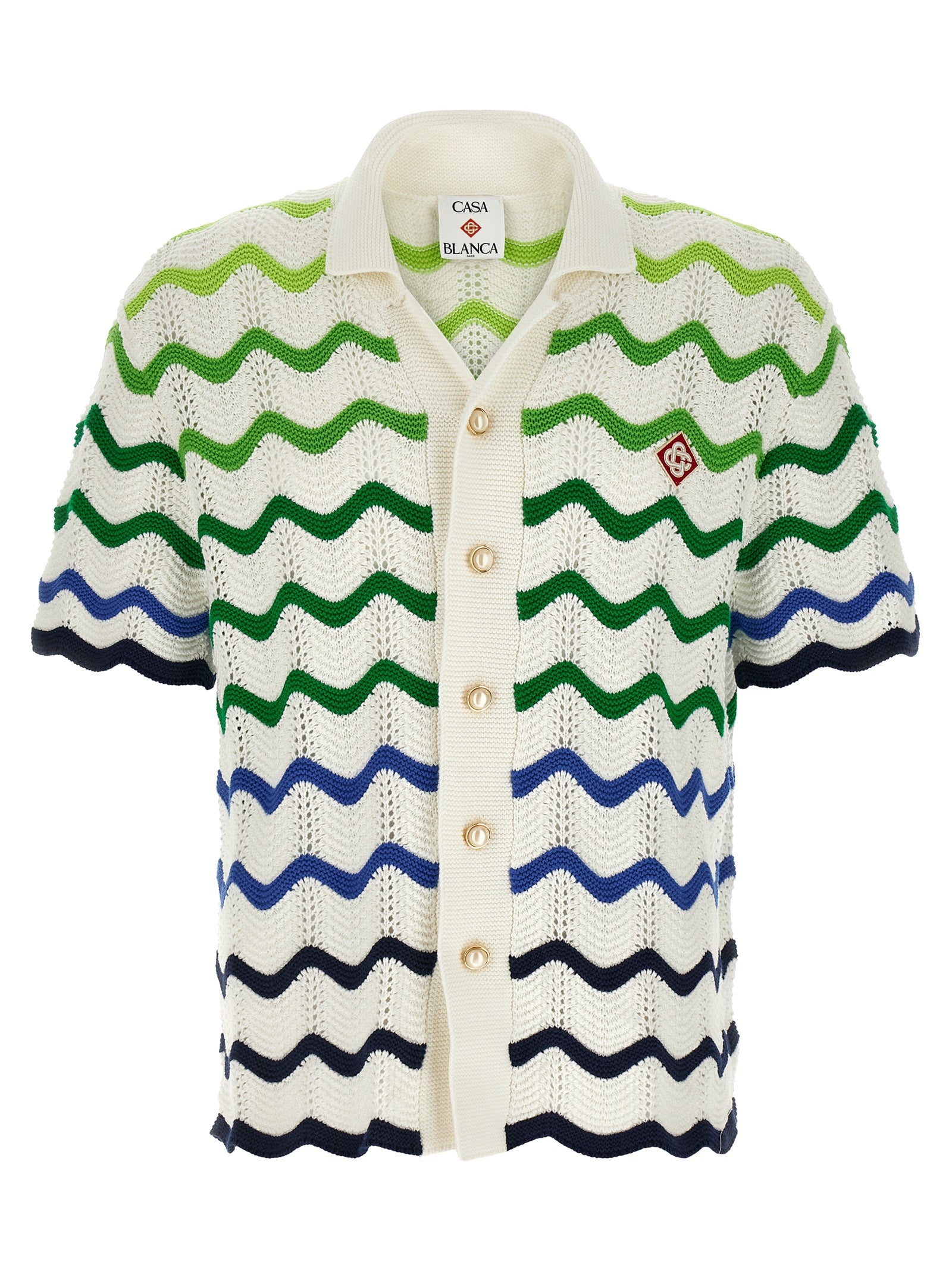 Gradient Wave shirt Multicolor Cotton Shirt, Blouse