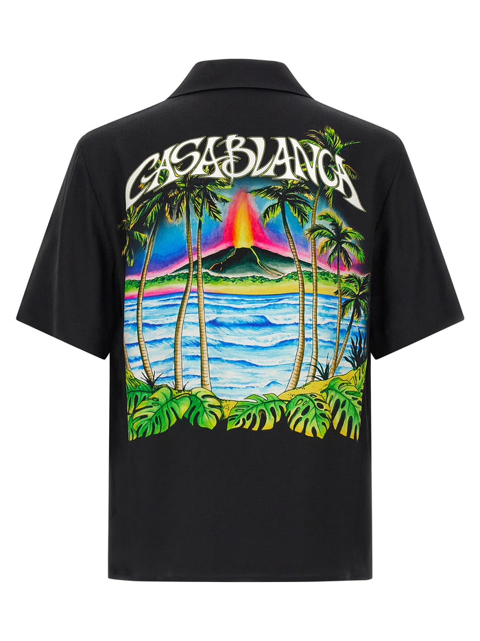 Volcano shirt Black Silk Shirt, Blouse